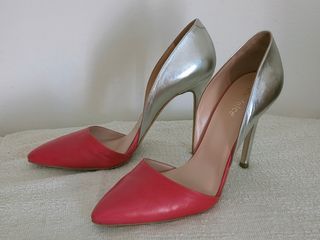 Décolleté rosso corallo e argento