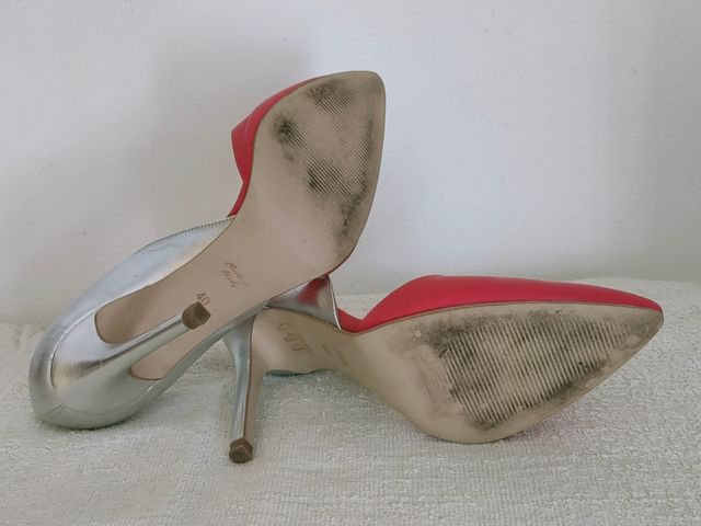 Décolleté rosso corallo e argento