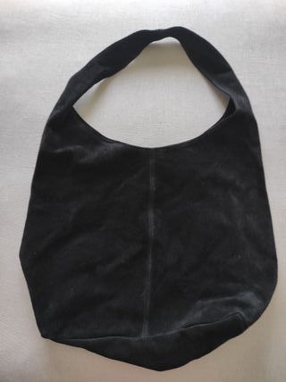 Borsa nera scamosciata