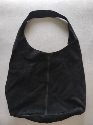 Borsa nera scamosciata