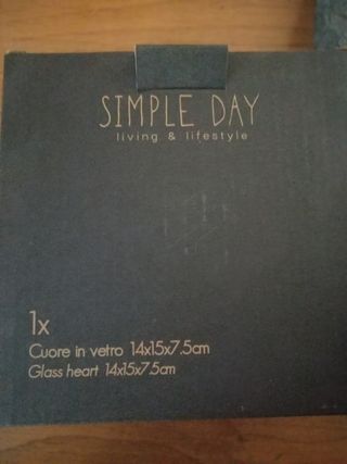 Decoro cuore vetro soffiato