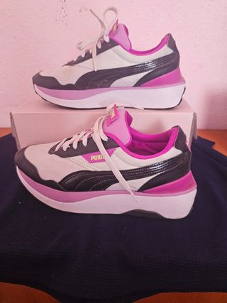 Zapatillas Puma blancas y rosas EU 36