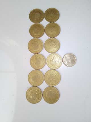 11 Monedas Franco + 1 de 5 Pesetas