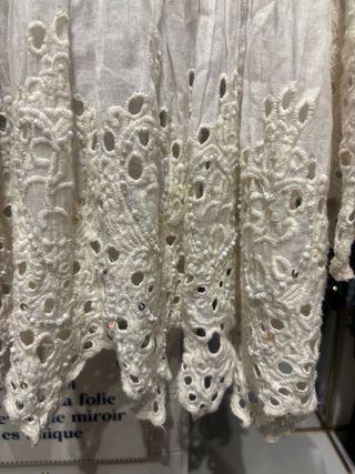 Blusa blanca encaje boho - Talla única