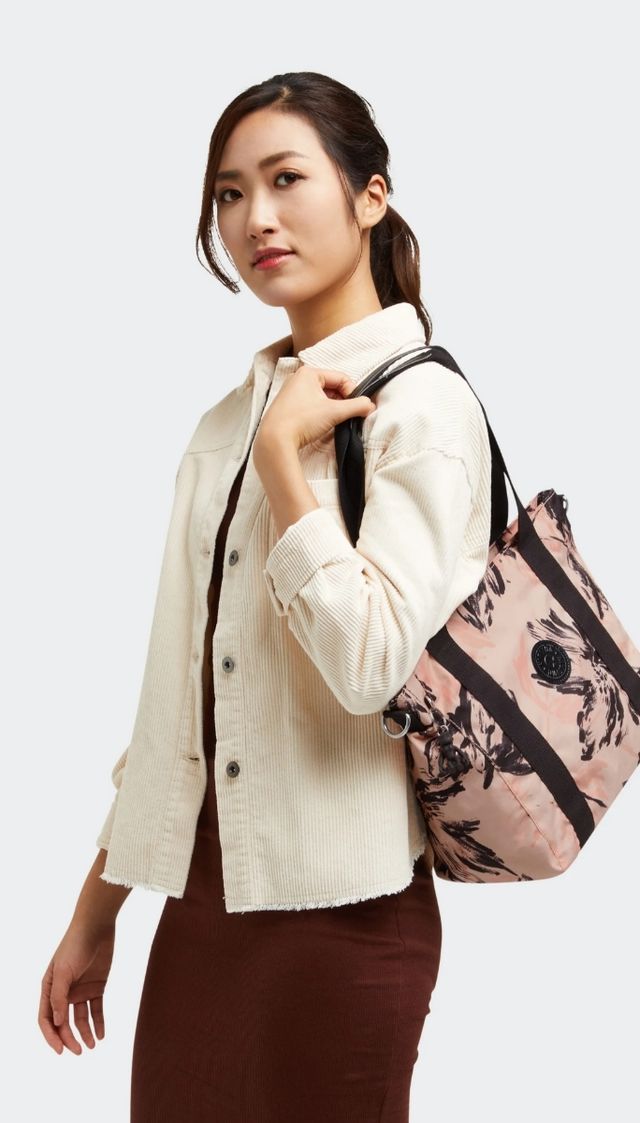 Bolso Kipling rosa y negro nuevo con etiqueta