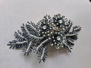 Tocado blanco-negro boda, ceremonia, evento