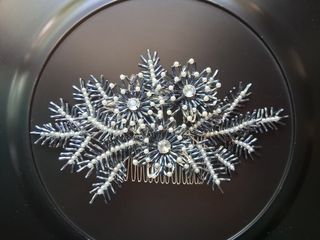 Tocado blanco-negro boda, ceremonia, evento