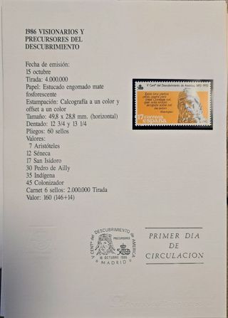 Sellos España "Emisiones V Centenario del Descubri