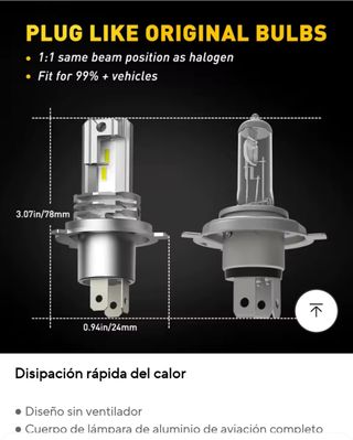 Luces LED Auxito H4 - 2 Bombillas