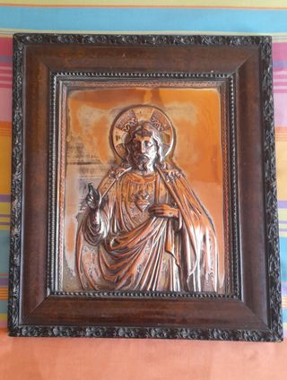 Sagrado Corazón Jesús - Cuadro antiguo