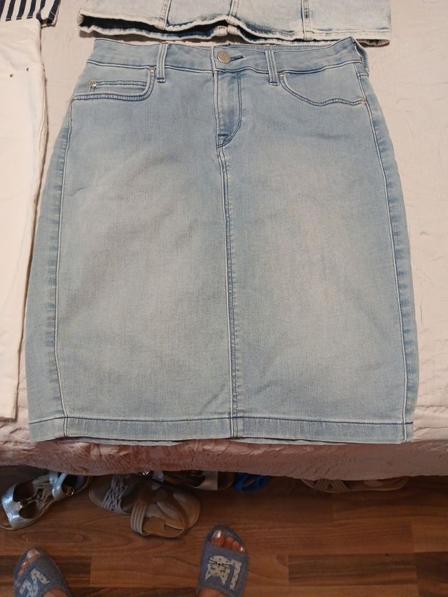 4 Faldas Mujer T-36: Azul, Blanco