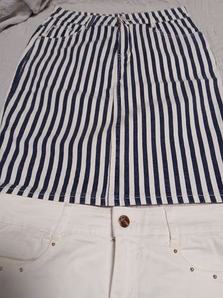 4 Faldas Mujer T-36: Azul, Blanco