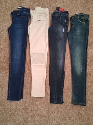 4 Vaqueros Mujer Talla XS/34