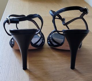 Sandalias negras de piel - Talla 37 | Pura López