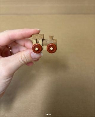 Trenino e trottola vintage in legno