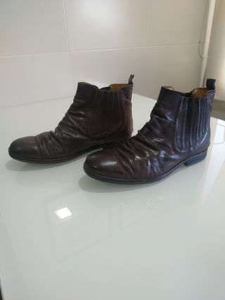 Botines Piel Marrón Hombre