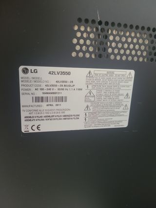 TV LG 42" negra NO SMART TV