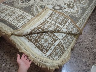 Manta marrón con flecos 200x225cm