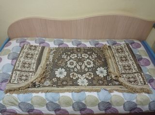 Manta marrón con flecos 200x225cm