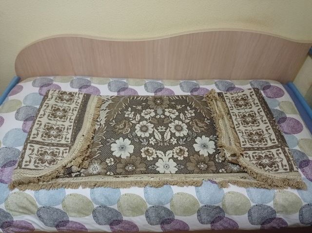 Manta marrón con flecos 200x225cm