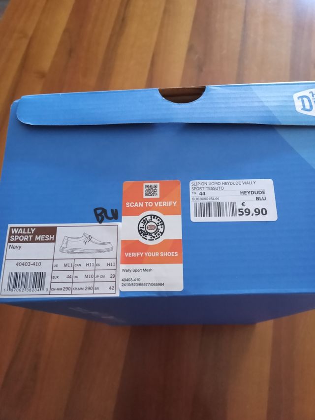 Scatola vuota Hey Dude e forme