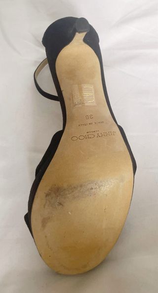 Sandalias Jimmy Choo ante negras, talla 36