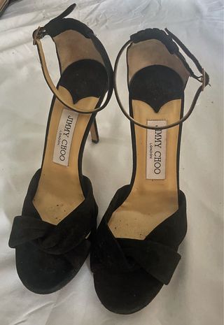 Sandalias Jimmy Choo ante negras, talla 36