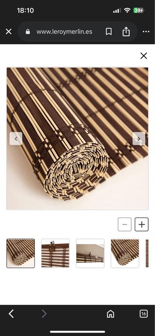 Estor bambú translúcido enrollable