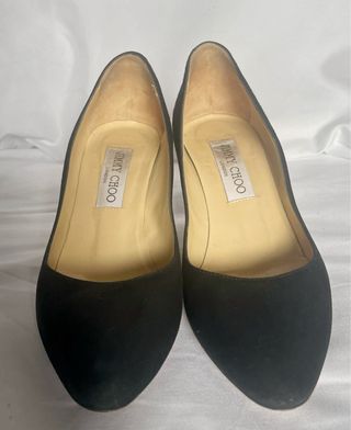 Salones Jimmy Choo ante negro, tacón medio, 36