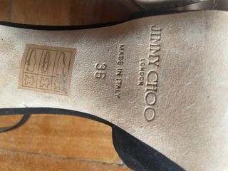 Salones Jimmy Choo ante negro, tacón medio, 36