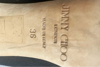 Salones Jimmy Choo ante negro, tacón medio, 36