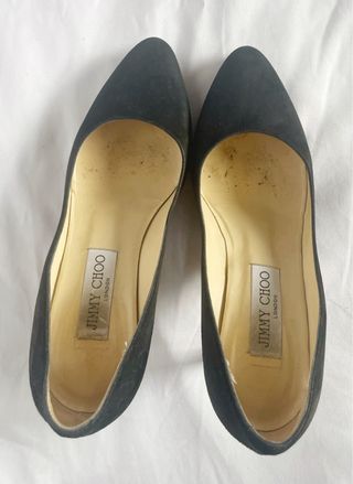 Salones Jimmy Choo ante negro, tacón medio, 36
