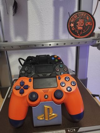 Soporte 3 mandos PS4 - Plateado y dorado