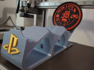 Soporte 3 mandos PS4 - Plateado y dorado