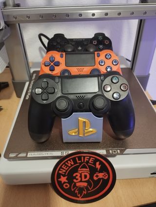 Soporte 3 mandos PS4 - Plateado y dorado