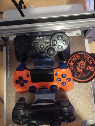 Soporte 3 mandos PS4 - Plateado y dorado