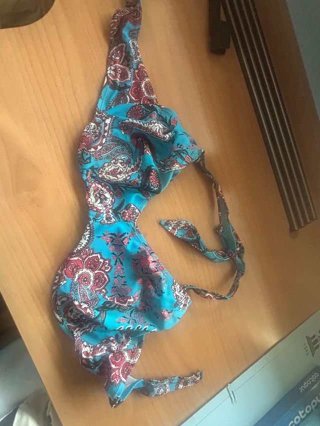 Bikini azul y rojo - Braga alta