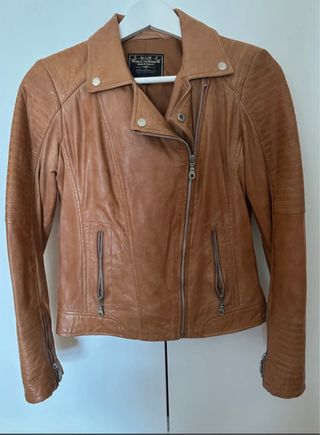 Cazadora cuero marrón