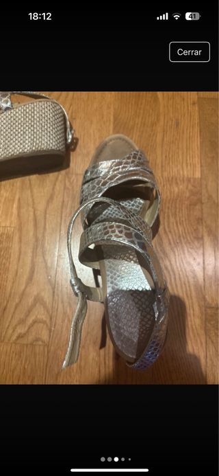 Sandalias Plataforma Plata - 39