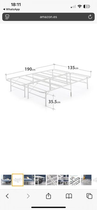 Cama plegable metalica blanca