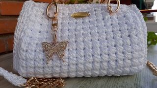 Bolso crochet blanco fiesta