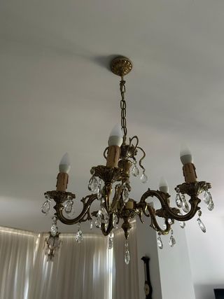 Elegante lámpara bronce 5 luces