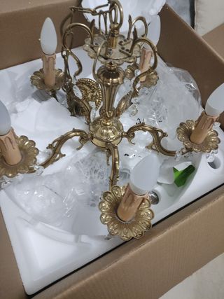 Elegante lámpara bronce 5 luces