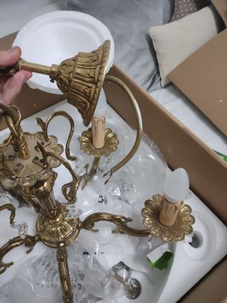 Elegante lámpara bronce 5 luces