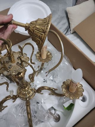 Elegante lámpara bronce 5 luces