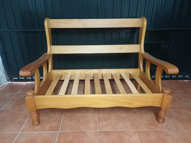 Sofá 2 plazas madera. Estructura.