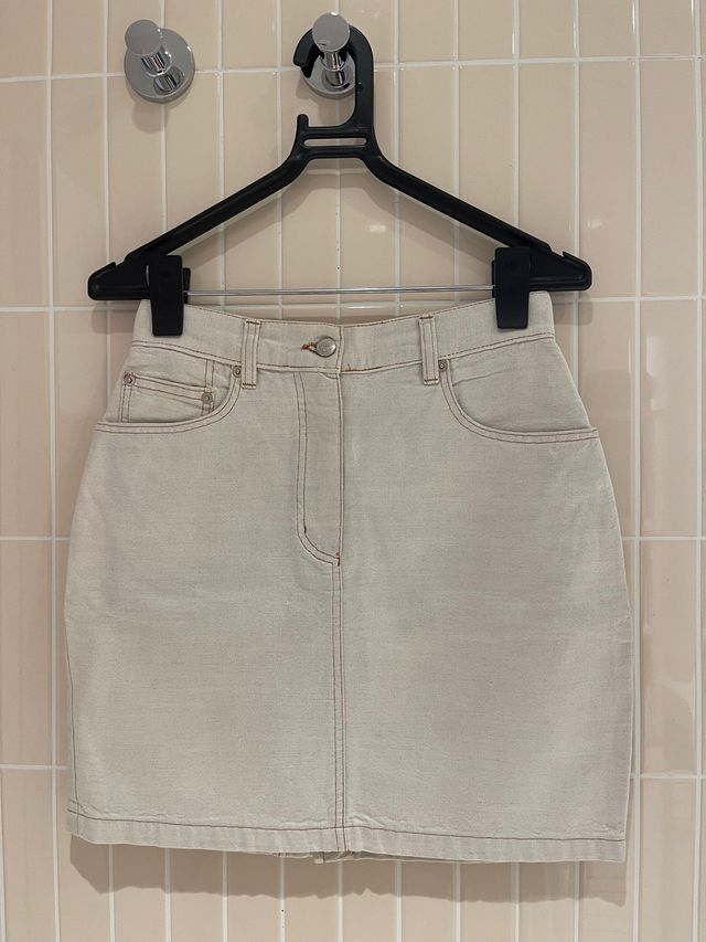 Mini Falda Vaquera BASS20 Beige - Talla L