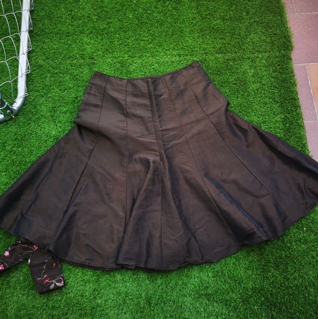 Conjunto falda y blusa ceremonia marrón