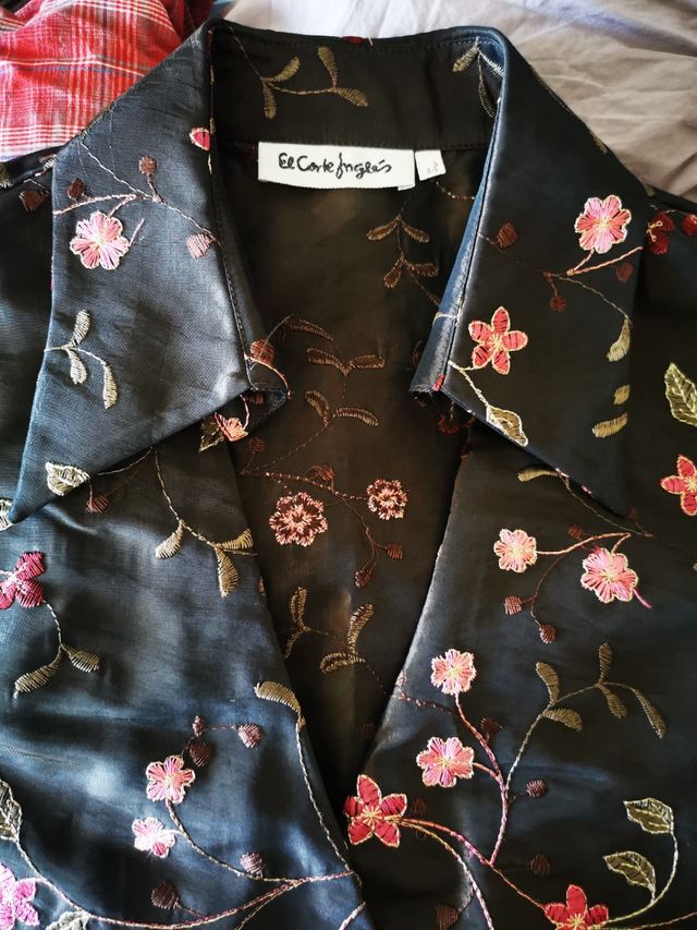 Conjunto falda y blusa ceremonia marrón