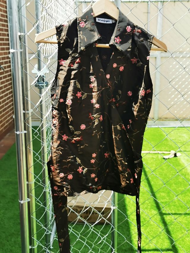 Conjunto falda y blusa ceremonia marrón